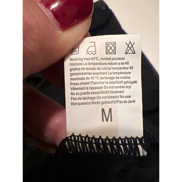 Sexy Black Lace Sheer V-neck Babydoll Chemise Slip Short Nightgown NWT Size M - Picture 6 of 8